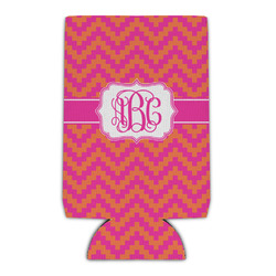 Pink & Orange Chevron Can Cooler (16 oz) (Personalized)