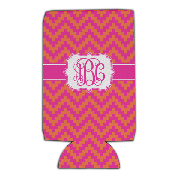 Pink & Orange Chevron 16oz Can Sleeve - Set of 4 - FRONT