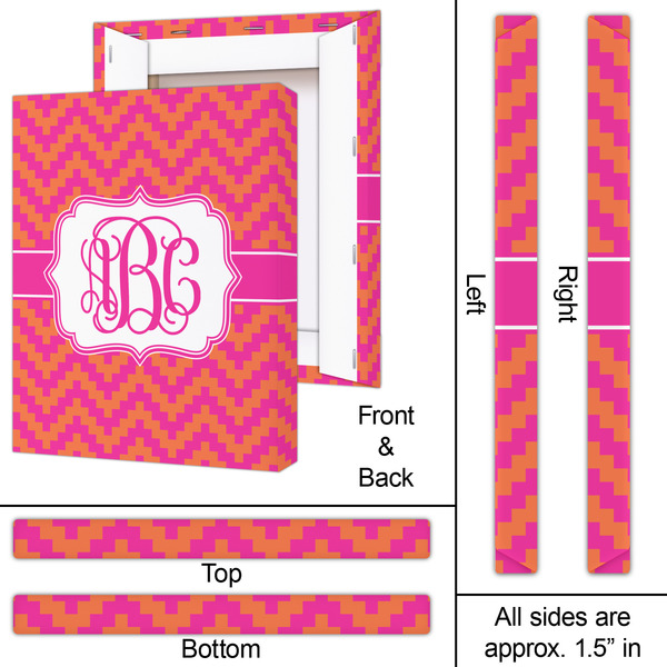 Pink & Orange Chevron 16x20 - Canvas Print - Approval