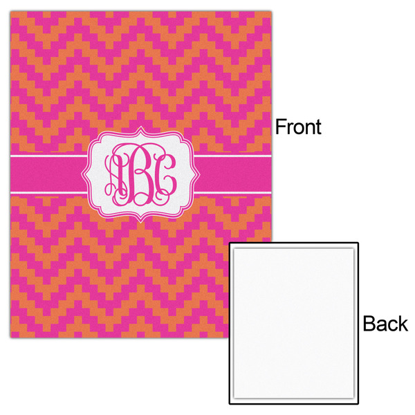 Pink & Orange Chevron 16x20 - Matte Poster - Front & Back