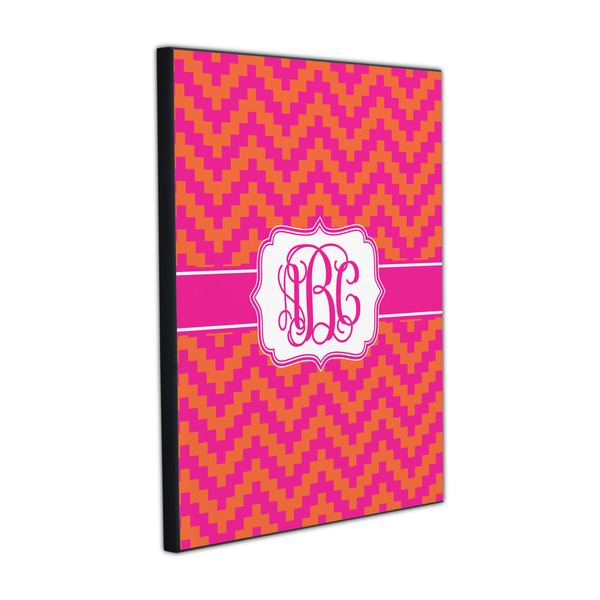 Pink & Orange Chevron 16x20 Wood Print - Angle View