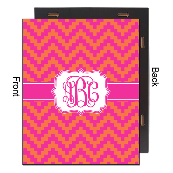 Pink & Orange Chevron 16x20 Wood Print - Front & Back View