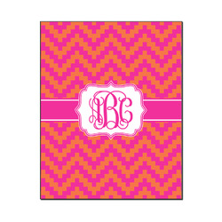 Pink & Orange Chevron Wood Print - 16x20 (Personalized)