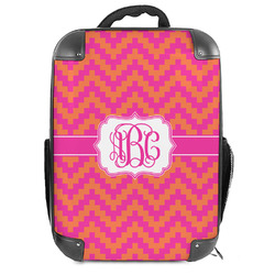 Pink & Orange Chevron Hard Shell Backpack (Personalized)