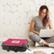 Pink & Orange Chevron 18" Laptop Briefcase - LIFESTYLE