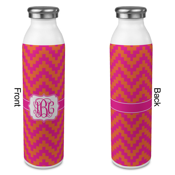 Pink & Orange Chevron 20oz Water Bottles - Full Print - Approval