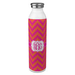 Pink & Orange Chevron 20oz Stainless Steel Water Bottle - Full Print (Personalized)