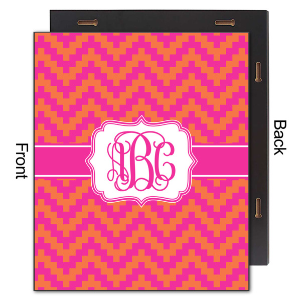 Pink & Orange Chevron 20x24 Wood Print - Front & Back View