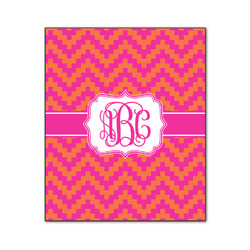 Pink & Orange Chevron Wood Print - 20x24 (Personalized)