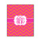 Pink & Orange Chevron Wood Print - 20x24 (Personalized)