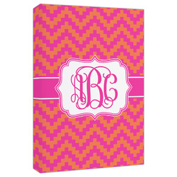 Pink & Orange Chevron Canvas Print - 20x30 (Personalized)