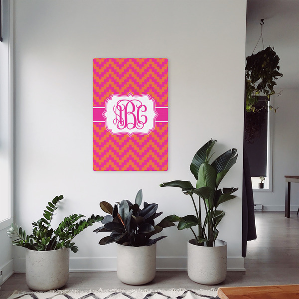 Pink & Orange Chevron 20x30 - Canvas Print - In Context