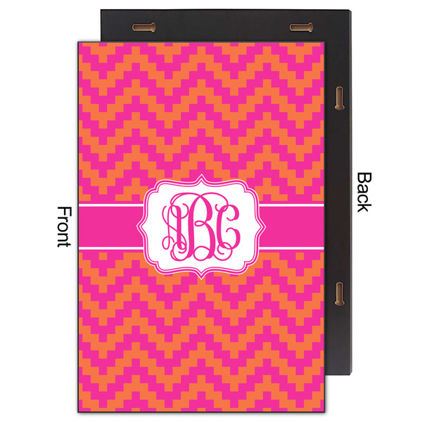 Pink & Orange Chevron 20x30 Wood Print - Front & Back View