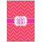 Pink & Orange Chevron Wood Print - 20x30 (Personalized)