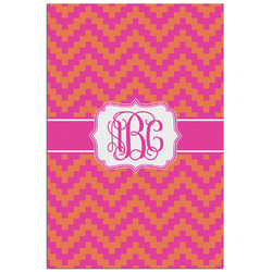 Pink & Orange Chevron Poster - Matte - 24x36 (Personalized)