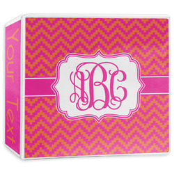 Pink & Orange Chevron 3-Ring Binder - 3 inch (Personalized)
