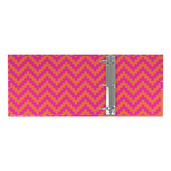 Pink & Orange Chevron 3 Ring Binders - Full Wrap - 3" - OPEN INSIDE
