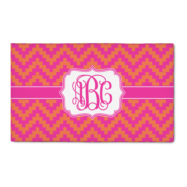 Custom Pink & Orange Chevron 3' x 5' Indoor Area Rug (Personalized)
