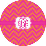 Pink & Orange Chevron Multipurpose Round Labels - 4" (Personalized)