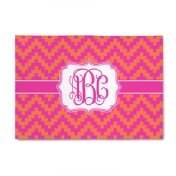 Pink & Orange Chevron 4' x 6' Indoor Area Rug (Personalized)