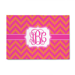 Pink & Orange Chevron 4' x 6' Patio Rug (Personalized)