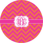 Pink & Orange Chevron Multipurpose Round Labels - 5" (Personalized)