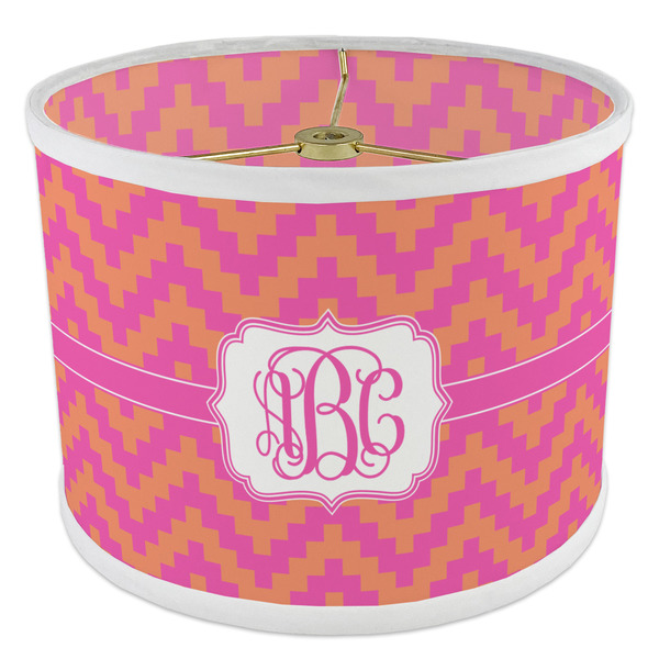 Pink & Orange Chevron 8" Drum Lampshade - ANGLE Poly-Film