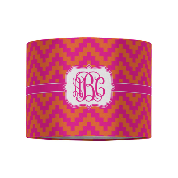 Pink & Orange Chevron 8" Drum Lampshade - FRONT (Fabric)