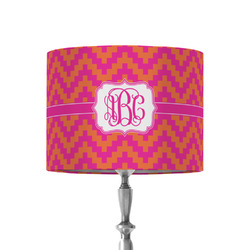 Pink & Orange Chevron 8" Drum Lamp Shade - Fabric (Personalized)