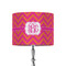 Pink & Orange Chevron 8" Drum Lampshade - ON STAND (Fabric)