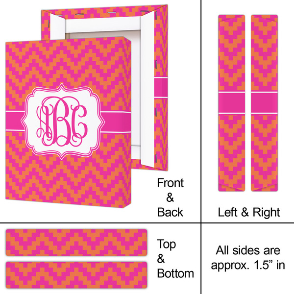 Pink & Orange Chevron 8x10 - Canvas Print - Approval