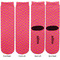 Pink & Orange Chevron Adult Crew Socks - Double Pair - Front and Back - Apvl