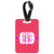 Pink & Orange Chevron Metal Luggage Tag w/ Monogram