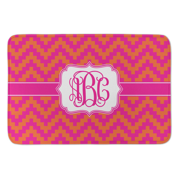 Custom Pink & Orange Chevron Anti-Fatigue Kitchen Mat (Personalized)