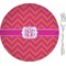 Pink & Orange Chevron Glass Appetizer / Dessert Plate 8" (Personalized)