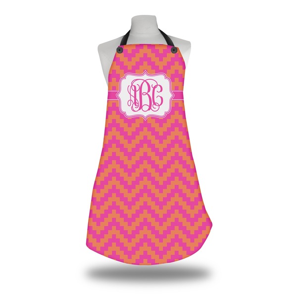 Pink & Orange Chevron Apron on Mannequin