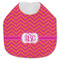 Pink & Orange Chevron Jersey Knit Baby Bib w/ Monogram