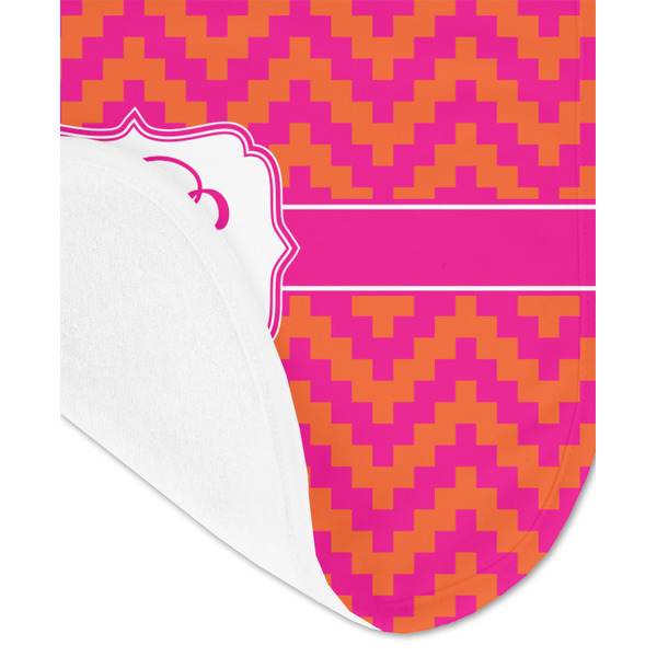 Pink & Orange Chevron Baby Bib - AFT detail