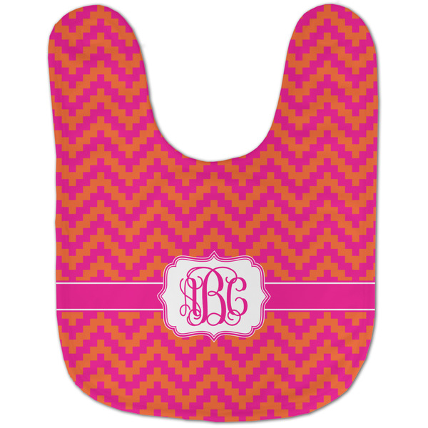 Pink & Orange Chevron Baby Bib - AFT flat