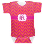 Pink & Orange Chevron Baby Bodysuit 12-18 (Personalized)
