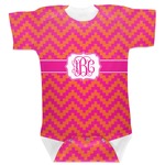 Pink & Orange Chevron Baby Bodysuit 3-6 (Personalized)