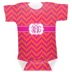 Pink & Orange Chevron Baby Bodysuit 6-12 (Personalized)