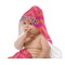 Pink & Orange Chevron Baby Hooded Towel on Child