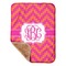 Pink & Orange Chevron Sherpa Baby Blanket - 30" x 40" w/ Monograms