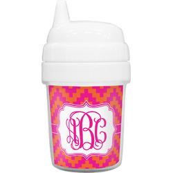 Pink & Orange Chevron Baby Sippy Cup (Personalized)