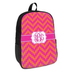 Pink & Orange Chevron Kids Backpack (Personalized)