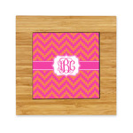 Pink & Orange Chevron Bamboo Trivet with Ceramic Tile Insert (Personalized)
