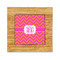 Pink & Orange Chevron Bamboo Trivet with 6" Tile - FRONT