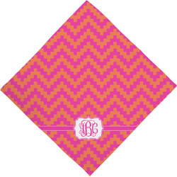 Pink & Orange Chevron Dog Bandana Scarf w/ Monogram