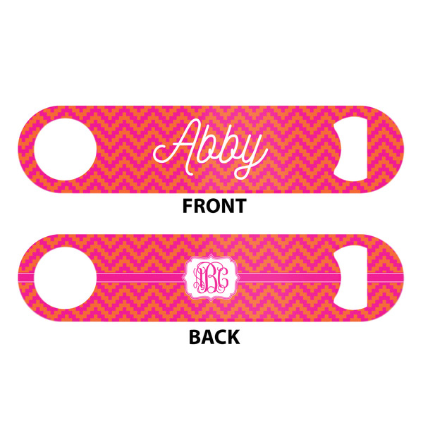 Pink & Orange Chevron Bar Bottle Opener - White - Approval
